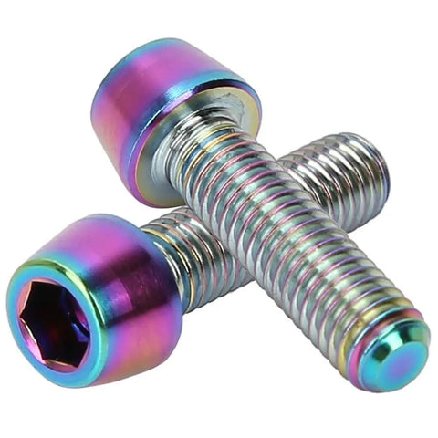 Titanium Alloy M5 x 18mm Bike Bolts, High Strength Anti Corrosion Hex Screws, 4 Pack for Stem, Seatpost, and Handlebar Fixing
