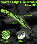 15 Inch Japanese Teeth Reciprocating Saw Blades For Wood Pruning And Tree Trimming 6TPI Curved Edge Pack Of 4