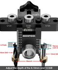 Self Centering Doweling Jig Kit For Straight Holes Adjustable Width Woodworking Dowel Jig With Drill Guides Locator