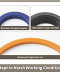 Bucket Cylinder Hydraulic Seal Kit For Bush Hog Front End Loaders 1840QT 1845QT 1846QT 1847QT Replacement Gasket Set For One And A Half Inch Bore 1 Inch Rod 15 Inch Stroke Ognibene And Hol Mac Compatible. Hydraulic seal rings shown