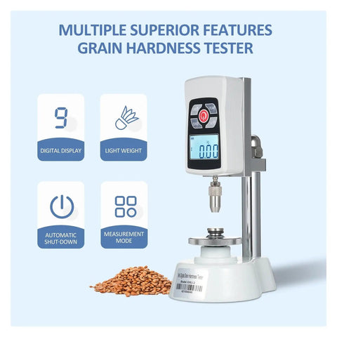 Straight Up Accurate Mini Grain Hardness Tester Meter With Crisp Digital Screen for quick seed checks with monitor features.