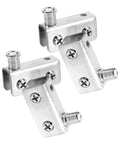 Stainless Steel Glass Door Hinges Set For Cabinet Doors, Four Pack, Flexible Lightweight Pivot Hinges with screws visible