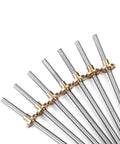 Smooth T8 Lead Screw For 3D Printers 8mm Dia With Brass Nut, Lengths 100mm To 600mm, Lead Options 1mm 2mm 4mm 8mm 10mm 12mm