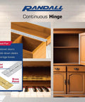 Heavy Duty Continuous Hinge Also Called Piano Hinge In Solid Brass Plated Steel With Mounting Screws Included Perfect For Cabinet Doors Lockers And Garage Shelves Built Tough Straight From America on wooden cabinet.