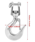 Rock Solid 304 Stainless Steel Swivel Lifting Hook Heavy Duty Up To 1000Kg shown in close-up, measuring 8.5cm x 15.5cm for rigging.