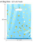 Blue bag with golden stars, 40 Pack Party Favor Bags Goodie Bags For Birthday Parties And More, 6.7 by 9.7 Inches, 8 color variety.