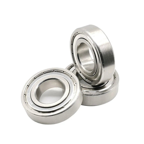 Heavy Duty Double Sealed Deep Groove S6206ZZ Stainless Steel Ball Bearings 30x62x16mm stacked for industrial machinery use.