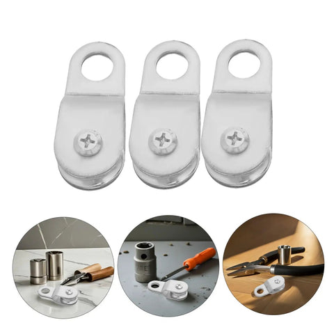 12 Pack Rope Pulley Block With Swivel Bearing For 6 Millimeter Rope And Cable Aluminum Coated Zinc Wear Resistant Wheel Heavy Duty Utility Lift Pulley For Home Diy Projects And Load Handling, close-up set