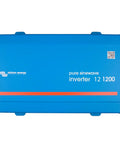 12V DC To 120V AC Pure Sine Wave Inverter 1200VA With NEMA 5 15R Output 800W Continuous And 1500W Peak Power Low Idle Draw For Off Grid RV And Vehicle Battery Systems, compact blue rectangular design