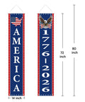 Patriotic Outdoor Decor Two Pack Fourth Of July Banner Set Red White And Blue Porch Flags For Front Door Or Balcony 14 Inch By 72 Inch Vertical Hanging Flags Celebrating USA Spirit 1776 2026