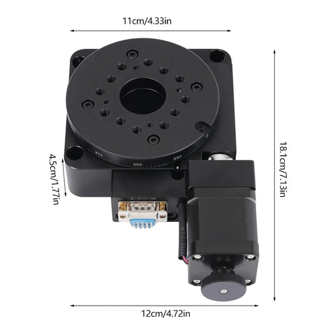 360 Degree Electric Optical Rotating Platform With 100mm Laser Grade Rock Solid Bearing Rotary Table And Worm Gear Drive, top view