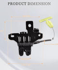 Diagram showing dimensions of Trunk Deck Lid Latch And Cable Replacement Fits 2015 2016 2017 2018 2019 Ford Mustang, 2013 2019 Ford Fusion, And 2013 2019 Lincoln MKZ, Tailgate Trunk Lock Actuator Replacement 937930 DS7Z5443200C FR3Z5443200A.