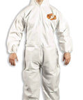 Lightweight Disposable Protective Coveralls For Men And Women Hazmat Style With Zipper And Elastic Cuffs SMMS Fabric 3X Large