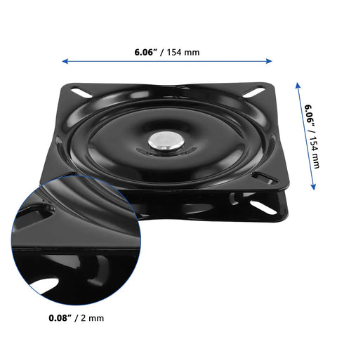 Rock Solid 6X6 Inch Swivel Plates For Bar Stools And Dining Chairs 6 Pack Black Steel with smooth rotation design.