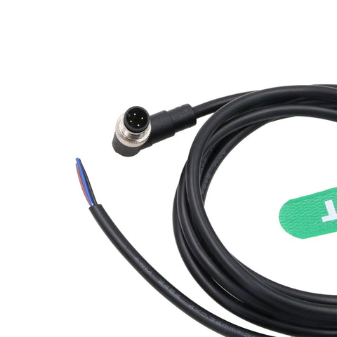 Pro Grade 4 Pin M12 A Coded Actuator Sensor Cable With Right Angle Male To Flying Leads, 2M shielded signal cable for industrial use