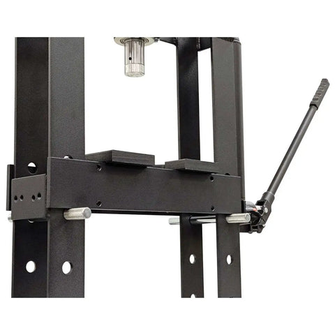 Side view of 10 Ton Benchtop Hydraulic Press With Pressure Gauge, Compact Pro Shop Press In Black Steel, 20,000 Lbs Capacity For Auto Repair