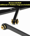 Beefy High Clearance Stainless Steel 4 Link Set For SCX24 C10 Bronco Wrangler JLU 4Runner Base Camp Axial One Twenty Four RC Crawler Upgrade Parts Eight Pieces Black brass link ball with rubber rings
