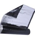 Self Adhesive Roofing Felt And Waterproof Flashing Tape For Asphalt Shingle Repair And Gutter Leak Sealing Solid Underlayment Roll showing bitumen and foil blend.