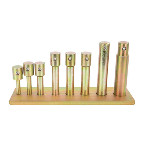 2-20 Ton Hydraulic Shop Press Pin Set With Ram Adapter And Mounting Bracket, Includes 8 Pins, Corrosion Resistant Finish