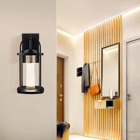 Modern LED Wall Sconce With Crystal Bubble Glass For Indoor Or Outdoor Use, 10W 540LM 3000K Warm White wall mount in hallway