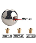 Aluminum Manual Shift Knob With Slick Chrome Finish, screw-on adapters M12*1.25, M10*1.5, M10*1.25, M8*1.25 for various cars