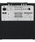 Back panel of K900fx Ultra Flexible 90-Watt 3-Channel PA System Keyboard Amplifier With FX And FBQ Feedback Detection.
