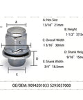 Upgrade Your Ride With Heavy Duty Lug Wheel Studs Kit For Lexus IS350, LS400 And LS430 Models. Swap Out Broken Bolts Fast For Smooth Steering And Rock Solid Safety On The Road Today. steel lug stud with measurements, OEM 9094201033 5295037000