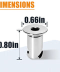 Beefed Up 7075 Aluminum Dzus Quarter Turn Fasteners With Chrome Finish And Flush Allen Head For Custom Street Builds Heavy Duty Corrosion Resistant Hardware Pack Of 20 dimensions showing 0.66in and 0.80in.