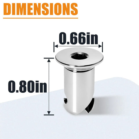 Beefed Up 7075 Aluminum Dzus Quarter Turn Fasteners With Chrome Finish And Flush Allen Head For Custom Street Builds Heavy Duty Corrosion Resistant Hardware Pack Of 20 dimensions showing 0.66in and 0.80in.