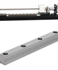 Heavy Duty Linear Guide Rail For CNC Machines And 3D Printers, High Precision Linear Motion Guideway With Smooth Sliding Rail System, Industrial Automation Quality, 200mm Bearing Steel, silver rail close-up