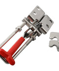 Self Locking Toggle Clamp with 304 Stainless Steel U Bolt, red handle, heavy duty 200kg capacity, adjustable locking range 6-30mm