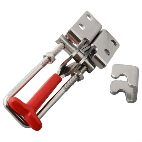 Self Locking Toggle Clamp with 304 Stainless Steel U Bolt, red handle, heavy duty 200kg capacity, adjustable locking range 6-30mm