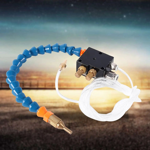 Super Handy Mist Coolant Sprayer For Your Cnc Lathe Engraving Machine And Milling Tasks Featuring adjustable hose and nozzle for precise cooling.