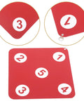 Sturdy Indoor Hanging Fencing Practice Target with dope double sided rubber surface, showing numbers and corner details
