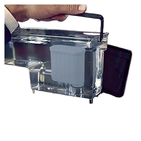 Premium AquaClean Compatible Replacement Filter installed in a coffee maker's water reservoir for enhanced flavor.