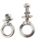 Stainless Steel Eyebolts With Nut Washers 3/8 Inch By 2 Inch M10x50mm Durable Rust Resistant Outdoor Hanging Eye Bolts