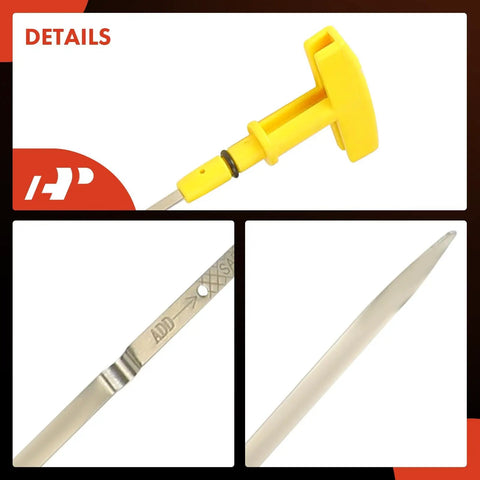 Engine Oil Dipstick For Dodge Ram V8 5.7L And 6.4L, Compatible With Ram 1500, showing yellow handle and detailed tip