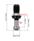 Heavy Duty 45 Degree Pull Stud Retention Knob Set for Haas CAT 40 CNC Tool Holders 20 Pack Carbon Steel with Black Oxide Finish diagram