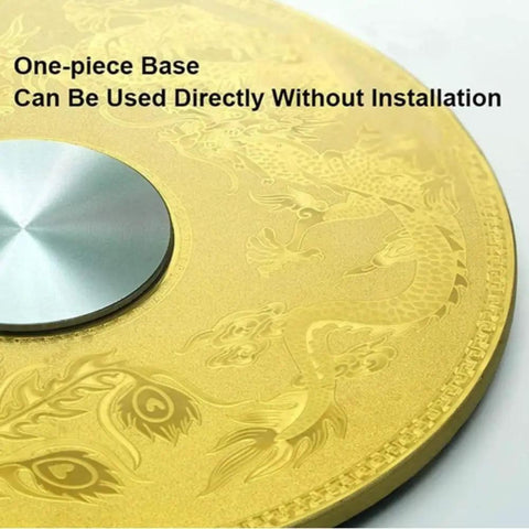 Decorative surface of 40 Inch Round Glass Lazy Susan Turntable For Tabletop And Kitchen Counter Heavy Duty Rotating Tray with detailed design