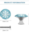Heavy Duty Stainless Steel Round Cabinet Knobs And Slick Snowflake Drawer Pulls Built Tight For Daily Grind Kitchen And Closet Tasks Durable One Point One Inch Hardware Set Includes Two Pieces - Close-up view with dimensions.