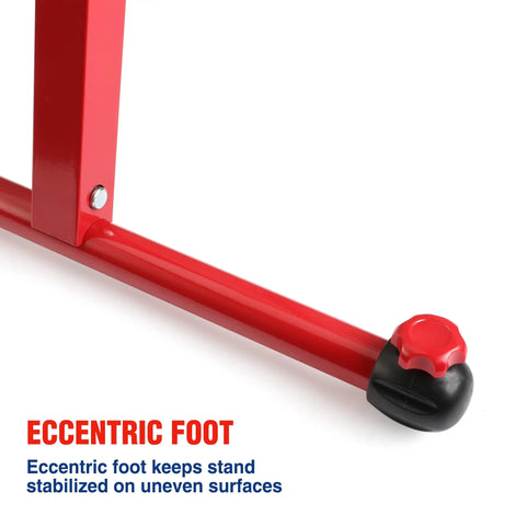 Eccentric foot detail of Folding Roller Stand Height Adjustable For Woodworking, Heavy Duty 250 Lb Load Capacity, Outfeed Stand