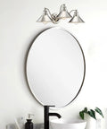 Welton 25.5 Inch Three Light Modern Farmhouse Vanity Light With Funnel Shades Gooseneck Industrial Wall Sconce For Bathroom