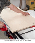 Using Dead On Ninety Degree Miter Gauge Kit For Knockout Square Cuts Every Time with plywood on a table saw.