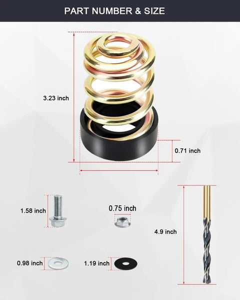 Premium Lawn Mower Seat Spring Kit With Silicone Gasket Upgrade Includes 283516 Compression Spring measures 3.23 inches
