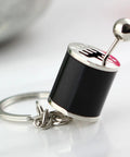 Killer 3D Manual Shifter Keychain With Moving Gear Lever And Hella Realistic Chrome Alloy Auto Part Key Ring featuring detailed design.