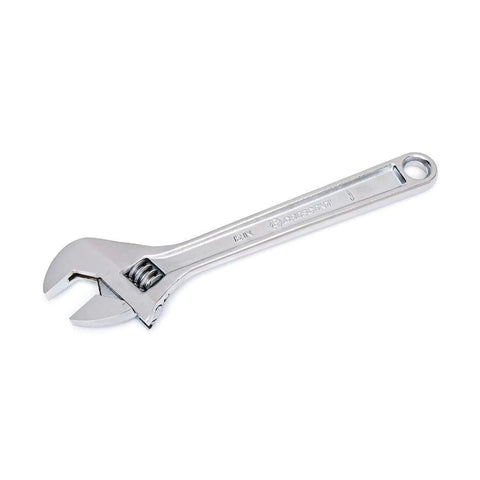 12 Inch Adjustable Wrench With Laser Etched SAE And Metric Scales, Large Knurl For Quick, Smooth Jaw Adjustment, Chrome Finish Carded AC212VS
