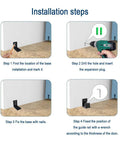 Installation steps for Bottom Floor Guide For Sliding Barn Door Adjustable Wall Mount No Ground Drilling Black 1 Piece.