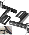 Heavy Duty Adjustable Headboard Bracket Kit In Sleek Black Metal Wall Mounting Hardware for any Standard Bed Frame.