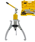 Sick Heavy Duty 20 Ton Hydraulic Puller Kit With 3 Jaw Wheel Bearing Separator For Mechanics And DIY Guys In Yellow Case To Help You Pull Stuck Gears Fast During Engine Repair Jobs Where Power Matters Most, yellow case