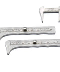 2 Piece 3 Inch Stainless Steel Vernier Caliper Pocket Measuring Tool With Double Scale Sliding Gauge Mini Metal Ruler for Craft Measurement